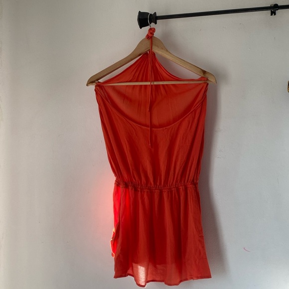 Blue Life Planet S Orange Halter Island Life Mini Dress - Picture 6 of 10